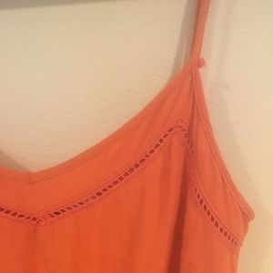 Orange Romper w/ Cinched Waist & Adjustable Straps